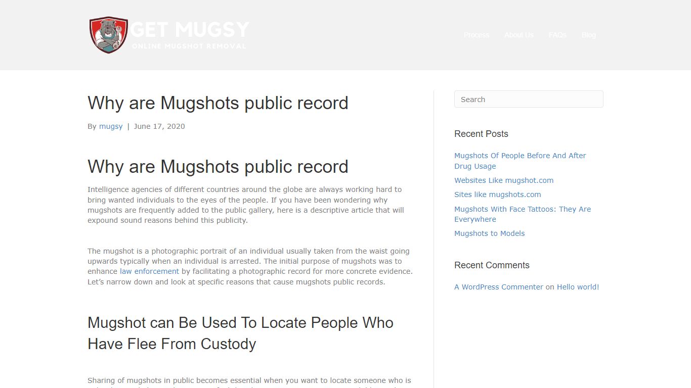 Why are Mugshots public record - Get Mugsy